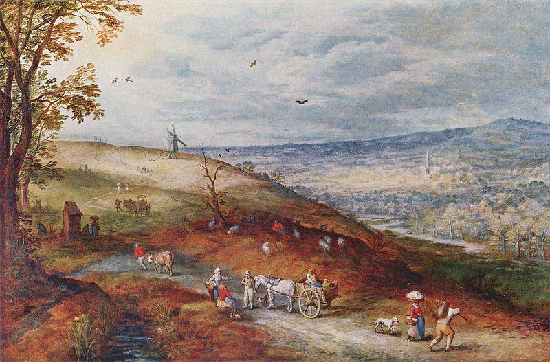 Jan Brueghel The Elder Landschaft mit Windmehle Norge oil painting art